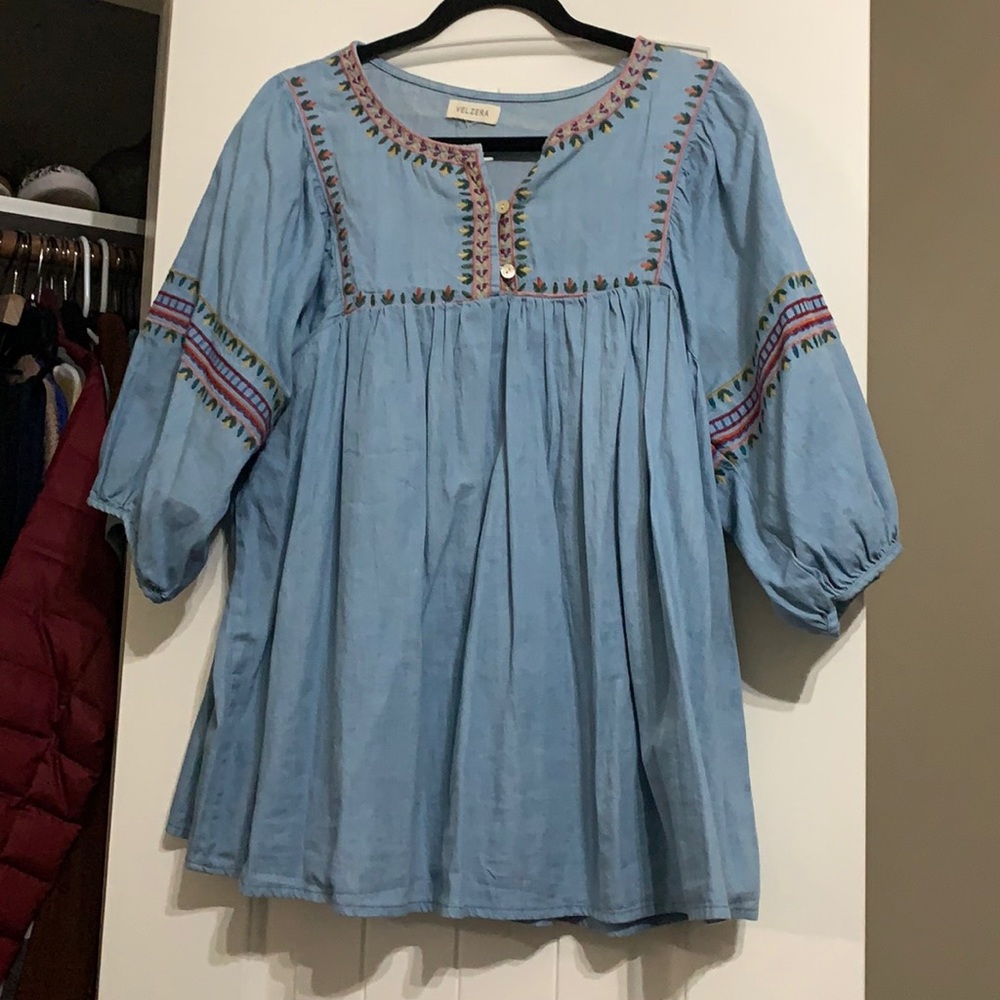 Denim design top